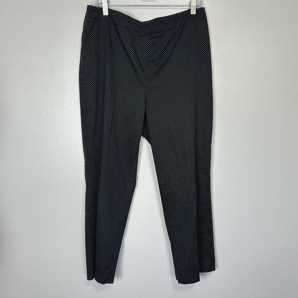 Talbots Capri Polka Dot Black White Pants 14 Women Polka Dots Classic Side Zip - Picture 1 of 10